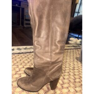 $220 LUXURY REBEL Brown Leather Designer Tall Boots 6.5 EUR 36.5